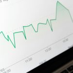 Laptop mit Börsenchart